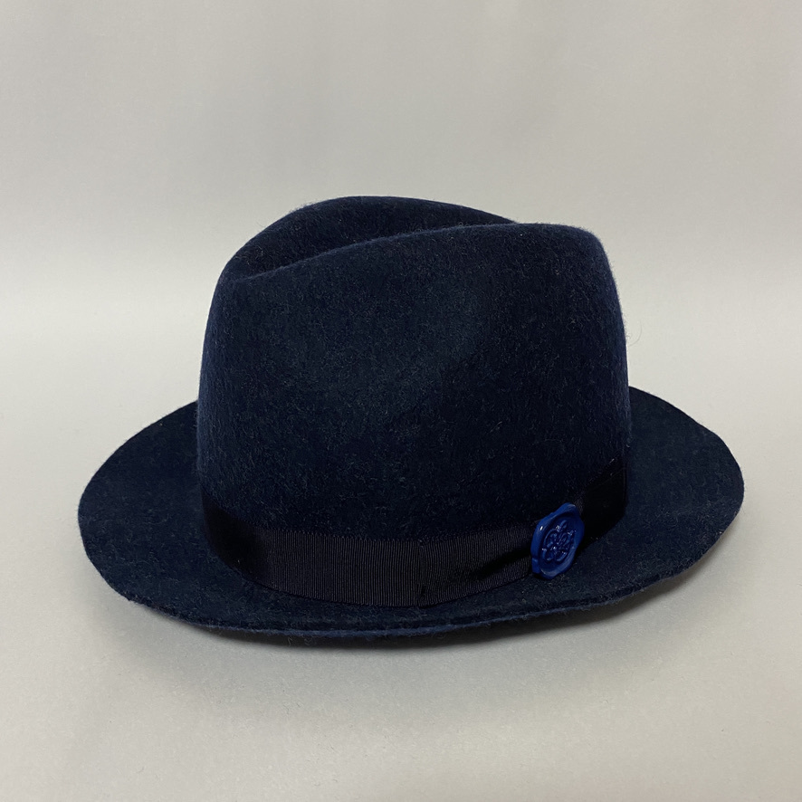 vWORLD WIDE FAMOUS world wide fei trout soft hat hat wool hat 60cm navy blue navy sealing stamp wool 100%