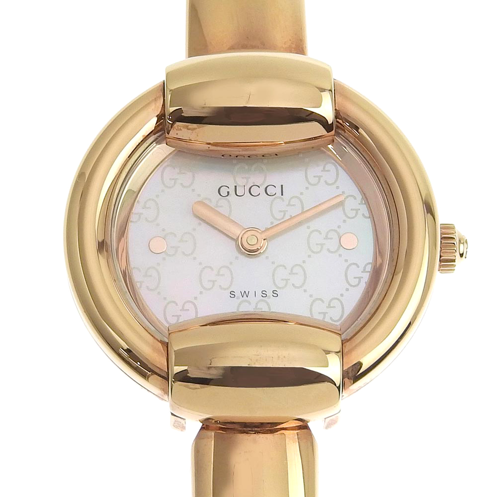 本物保証】 箱・保付 美品 グッチ GUCCI GG ロゴ バングルウォッチ
