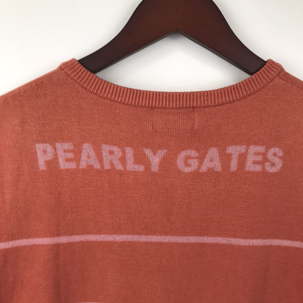 PEARLY GATES パーリーゲイツ メンズ ニット ベスト ノースリーブ フルジップ レッド 赤色 ロゴ 4 Mサイズ 相当 ゴルフ golf スポーツ
