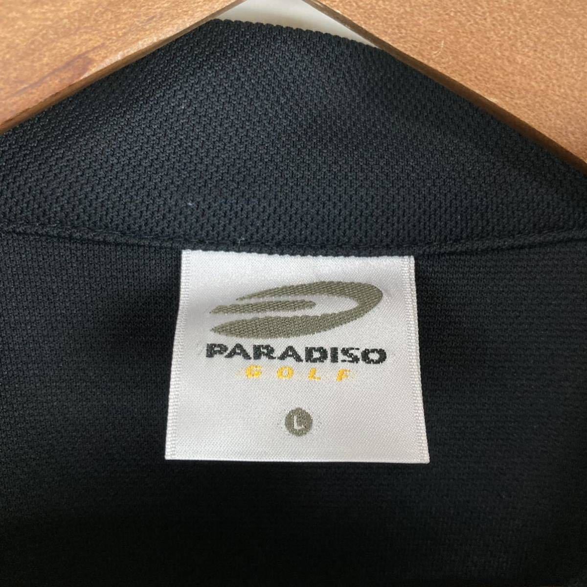 大きいサイズ PARADISO パラディーゾ レディース 半袖 トップス ハーフジップ ブラック 黒色 Lサイズ golf ゴルフ スポーツ トレーニング_画像9