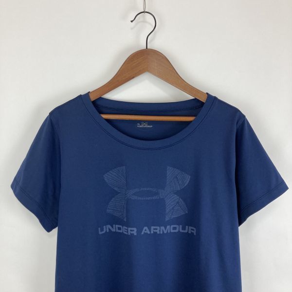 大きいサイズ UNDER ARMOUR アンダーアーマー 吸水速乾 レディース 半袖 Tシャツ トップス ネイビー 紺 XLサイズ スポーツ トレーニング