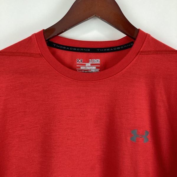 大きいサイズ UNDER ARMOUR アンダーアーマー メンズ 半袖 Tシャツ トップス レッド 赤色 XLサイズ スポーツ トレーニング アウトドア