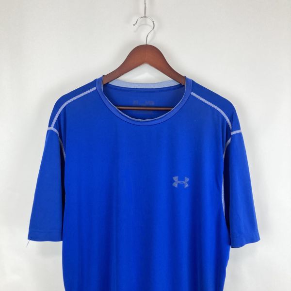 大きいサイズ UNDER ARMOUR アンダーアーマー レディース 半袖 Tシャツ トップス ブルー 青色 XLサイズ スポーツ トレーニング ウェア_画像4