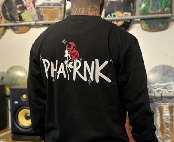 完売品 【PHATRNK+ファットランク】黒色 ローズロンT 長袖 完売品 【PHATRNK+ファットランク】黒色 ローズロンT 長袖