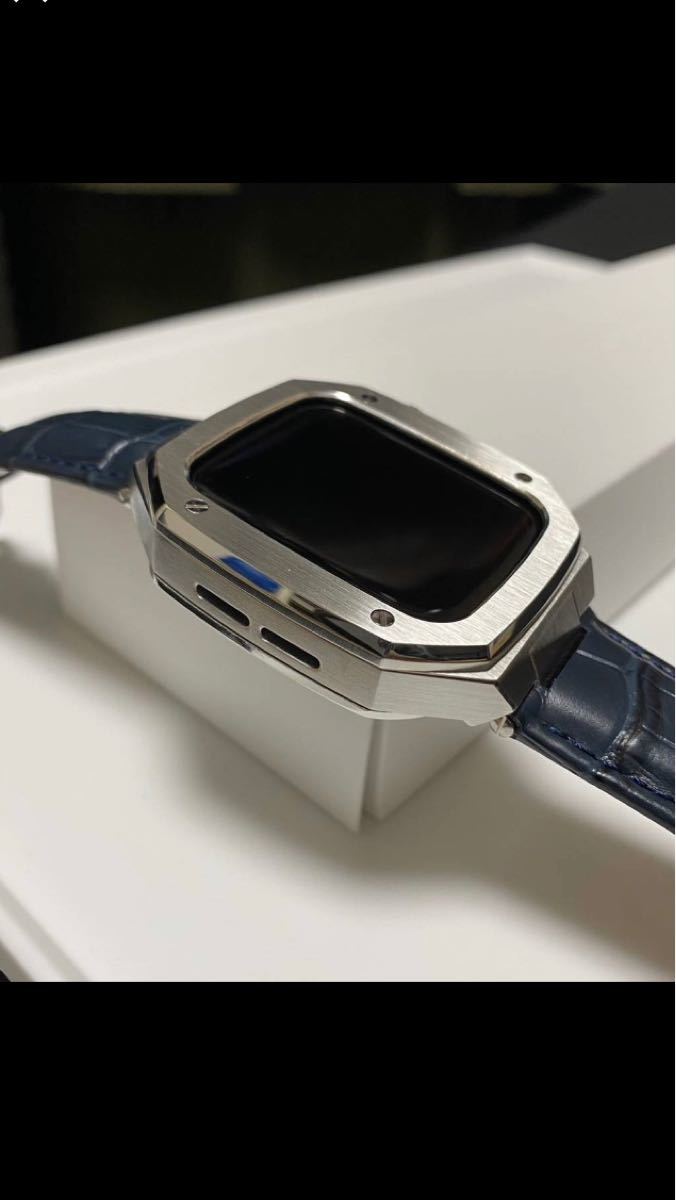 Apple Watch アップルウォッチ 高級ステンレス ケース 本革 バンド
