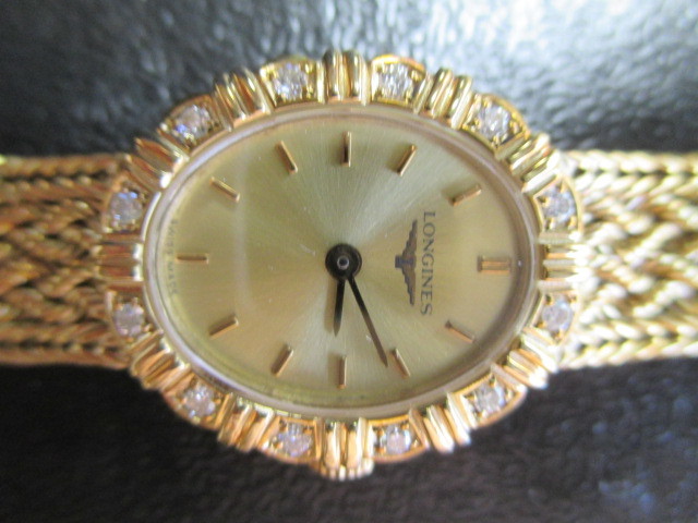 美品 ロンジン LONGINES レディース腕時計 金無垢18K(750地金