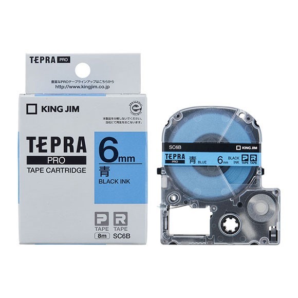 【未使用 送料込み】1個 TEPRA PRO テープ SC6B 6mm （パステル・青・黒文字） テプラ  キングジム