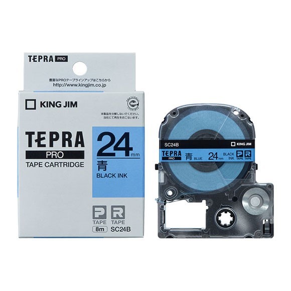 【未使用 箱なし 送料込み】1個 TEPRA PROテープ SC24B 24mm （パステル・青・黒文字） テプラ キングジム
