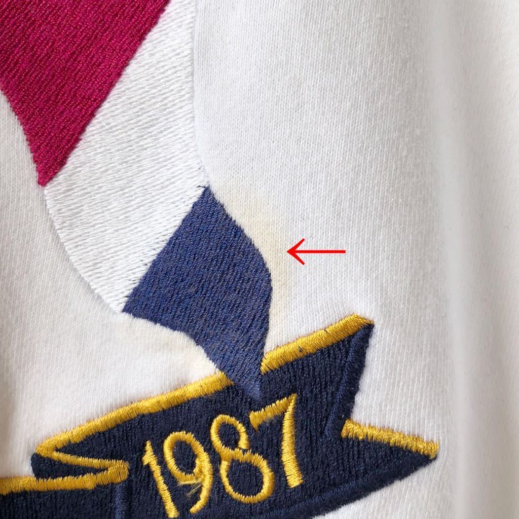 87 year Polo by Ralph Lauren Cross flag border sweat M white Vintage 80s 80 period Polo Ralph Lauren sweatshirt original 