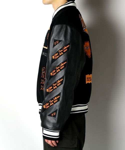 超格安価格 off-whiteオフホワイトvarsity jaketスタジャンMヴァージル