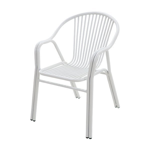 アルミ ガーデンチェア 1脚 白 スタッキング可能 アルミ製 アルミチェア 軽量で持ち運び簡単 ガーデンファニチャー ガーデン チェア 椅子