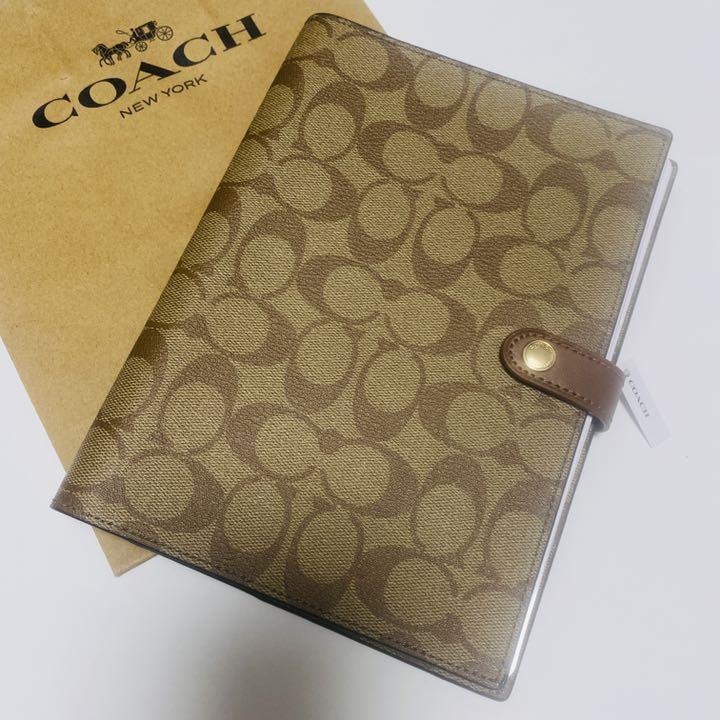 COACH コーチ ノートブック ノートカバー シグネチャー ブラウン