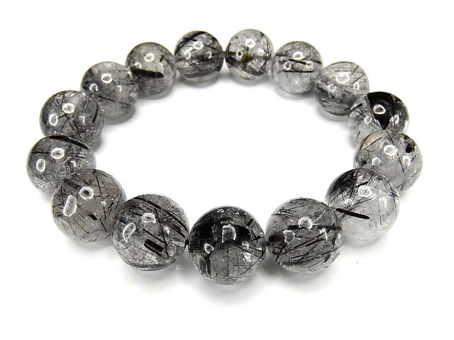 SALE/55%OFF】 ⭐︎ブラックルチルクォーツ ブレスレット 15mm