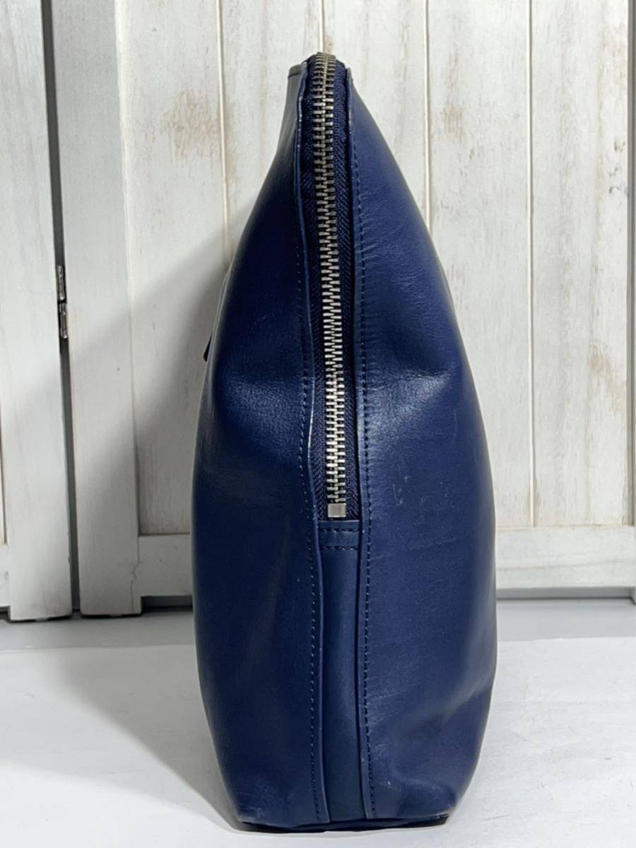 【名品】3.1 Phillip Lim フィリップ リム 大型クラッチバッグ ネイビー 本革フルレザー　紺色　ブリーフケース、ビジネスバッグ 、書類鞄