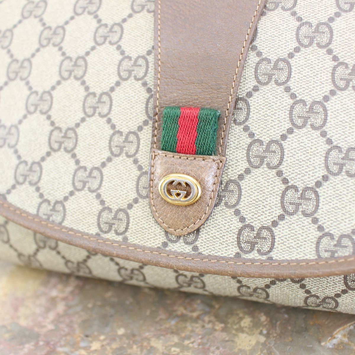 OLD GUCCI SHERRY LINE GG PATTERNED CLUTCH BAG MADE IN ITALY/オールドグッチシェリーラインGG柄クラッチバッグ_画像2