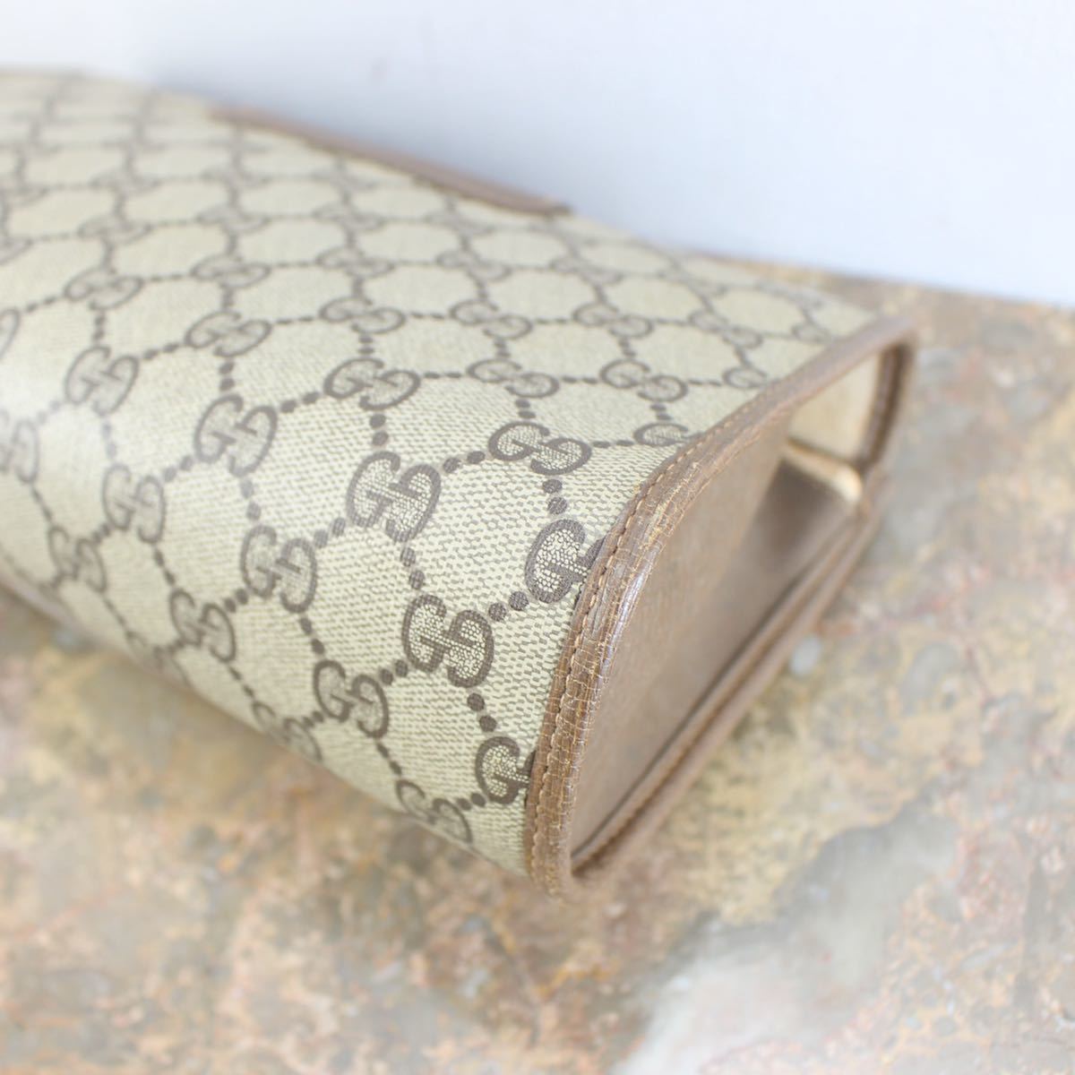 OLD GUCCI SHERRY LINE GG PATTERNED CLUTCH BAG MADE IN ITALY/オールドグッチシェリーラインGG柄クラッチバッグ_画像5