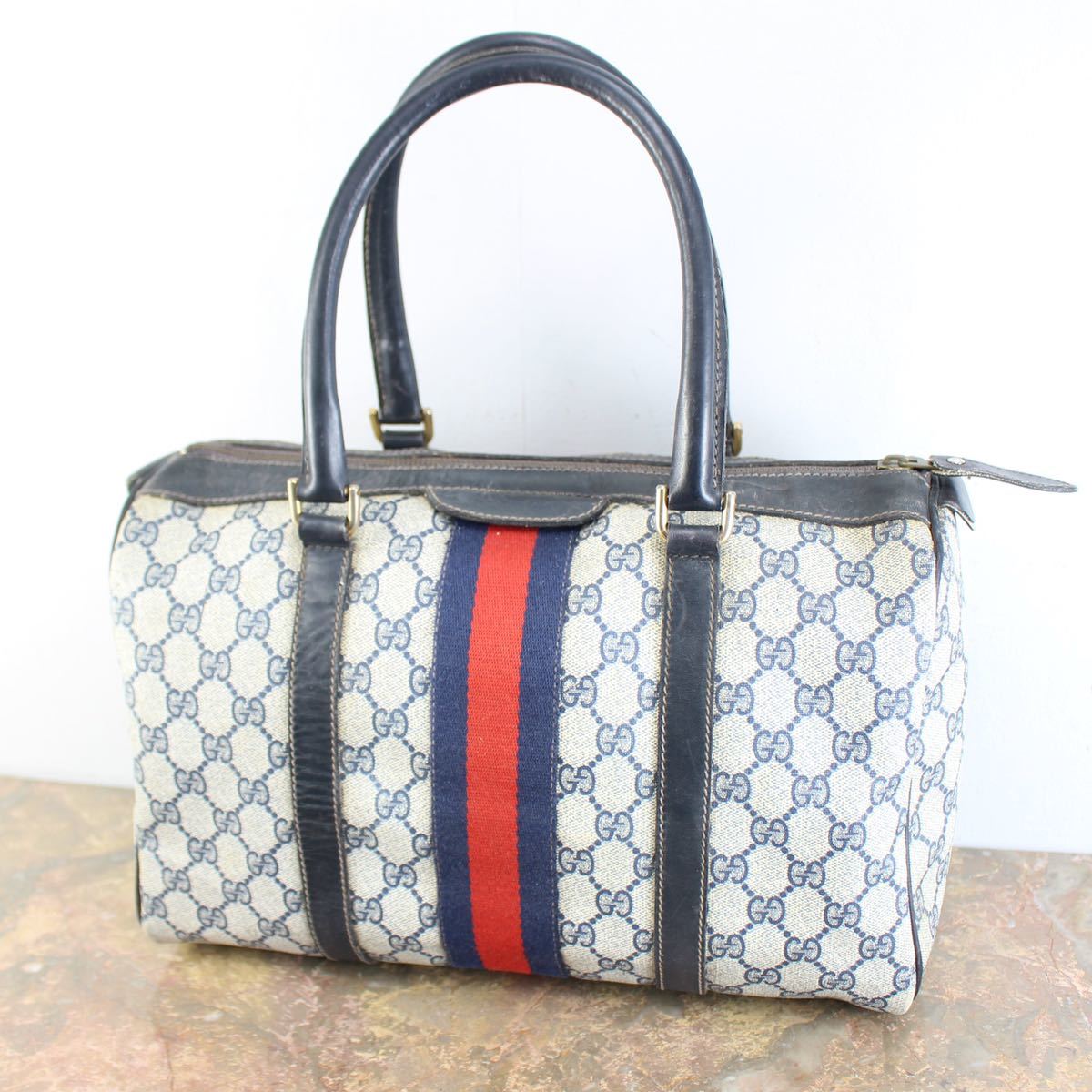 OLD GUCCI SHERRY LINE GG PATTERNED BOSTON SHOULDER BAG MADE IN ITALY/オールドグッチシェリーラインGG柄ボストンバッグ