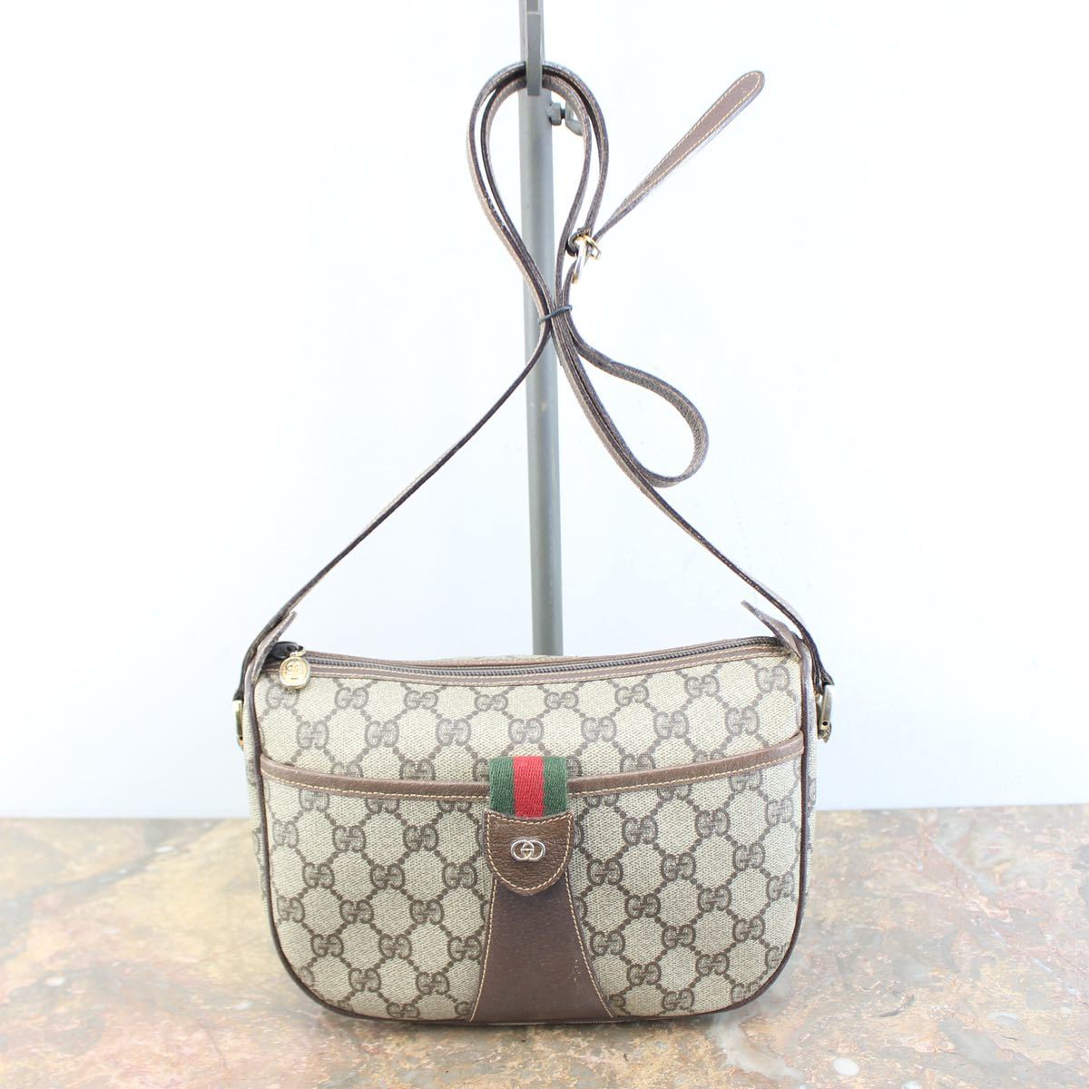 OLD GUCCI SHERRY LINE GG PATTERNED SHOULDER BAG MADE IN ITALY/オールドグッチシェリーラインGG柄ショルダーバッグ