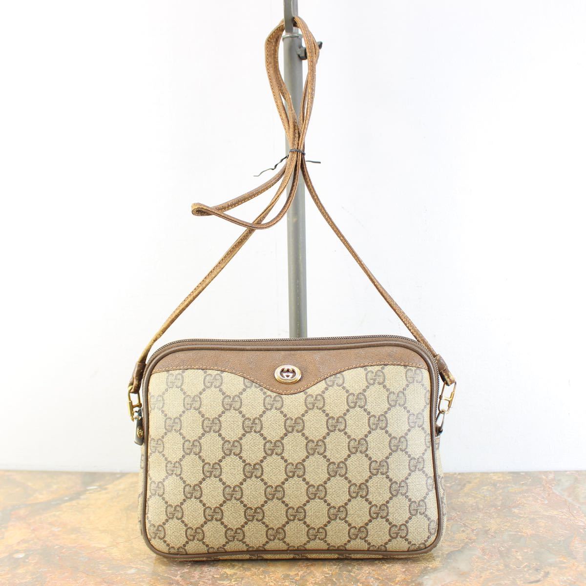 OLD GUCCI GG PATTERNED SHOULDER BAG MADE IN ITALY/オールドグッチGG柄ショルダーバッグ