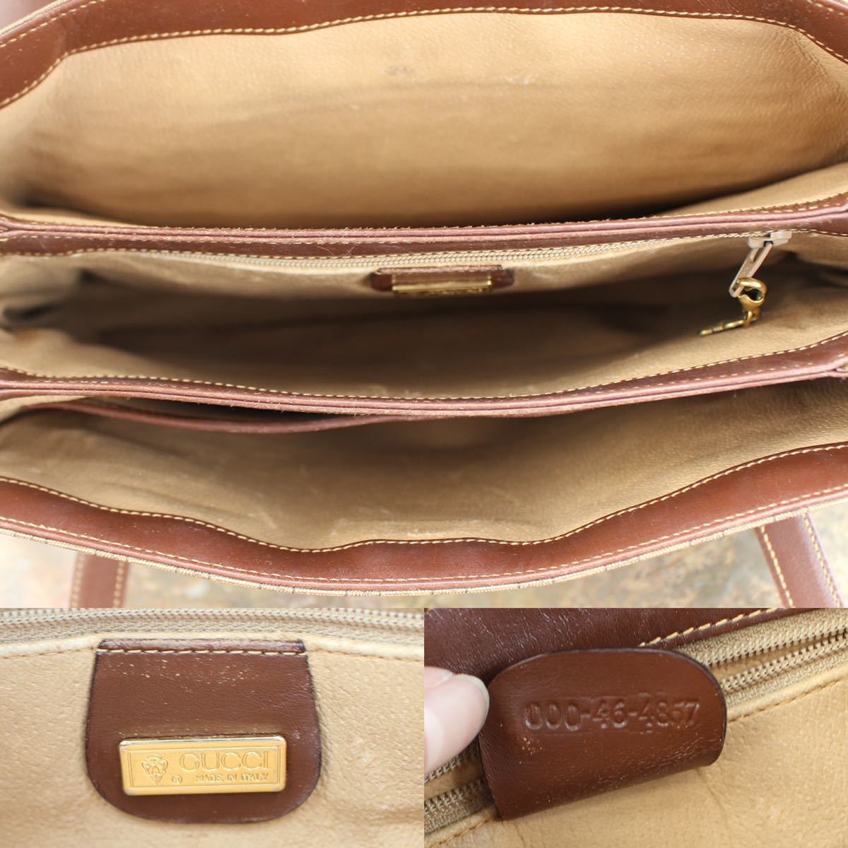 OLD GUCCI LEATHER HAND BAG MADE IN ITALY/オールドグッチレザーハンドバッグ