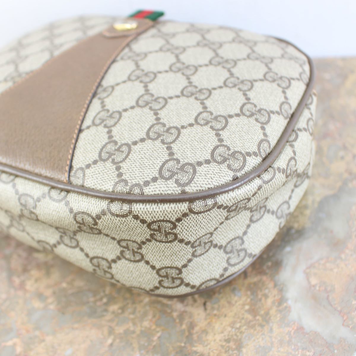 OLD GUCCI SHERRY LINE GG PATTERNED CLUTCH BAG MADE IN ITALY/オールドグッチシェリーラインGG柄クラッチバッグ_画像6