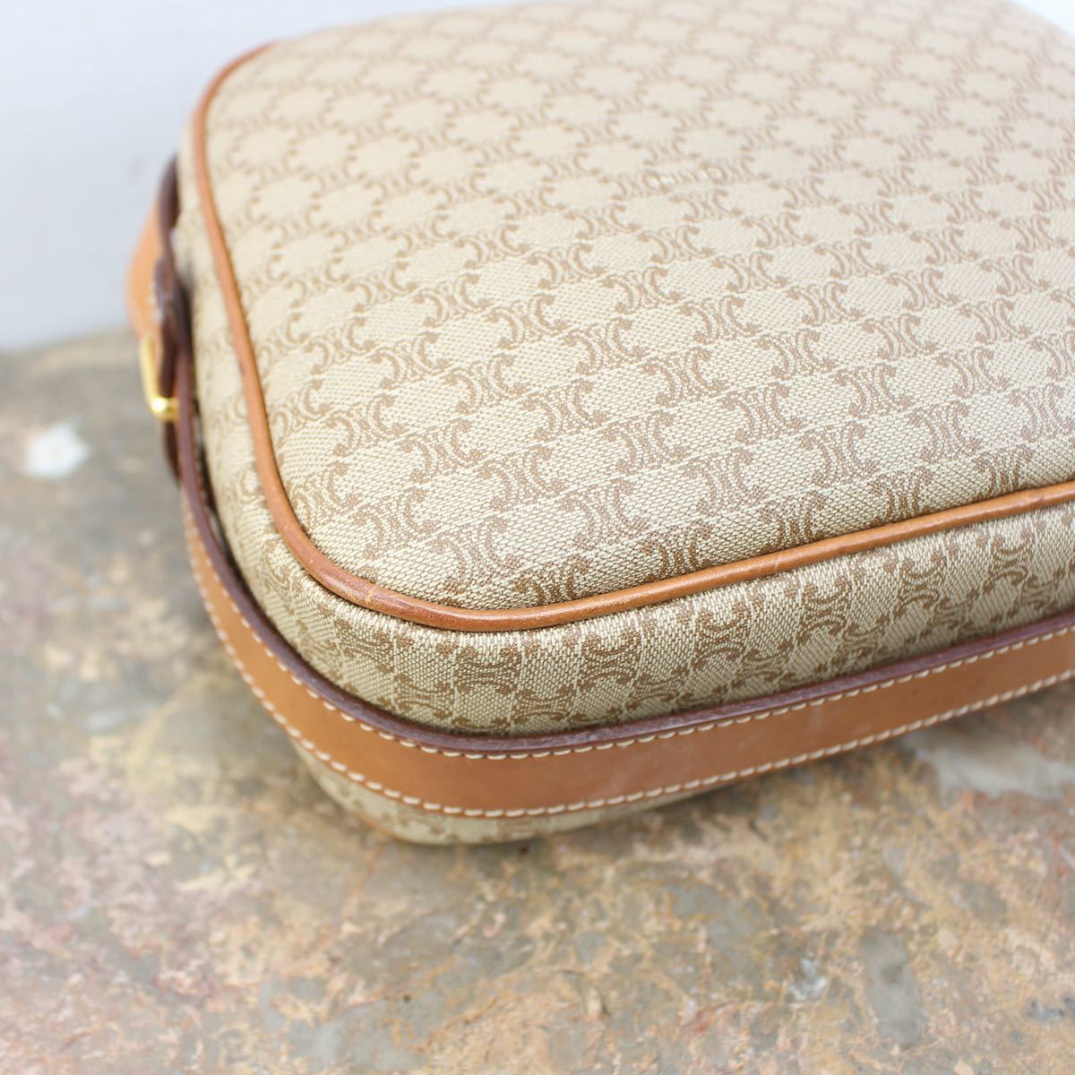 OLD CELINE MACADAM PATTERNED LOGO SHOULDER BAG MADE IN ITALY