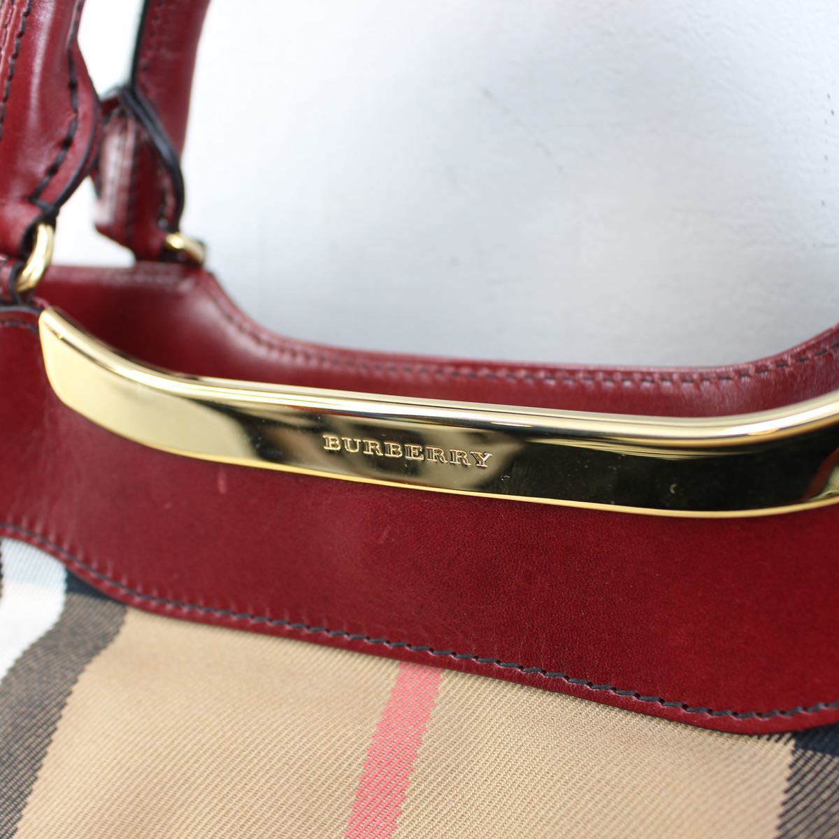 BURBERRY CHECK PATTERNED 2WAY SHOULDER BAG MADE IN ITALY/バーバリーチェック柄2wayショルダーバッグ