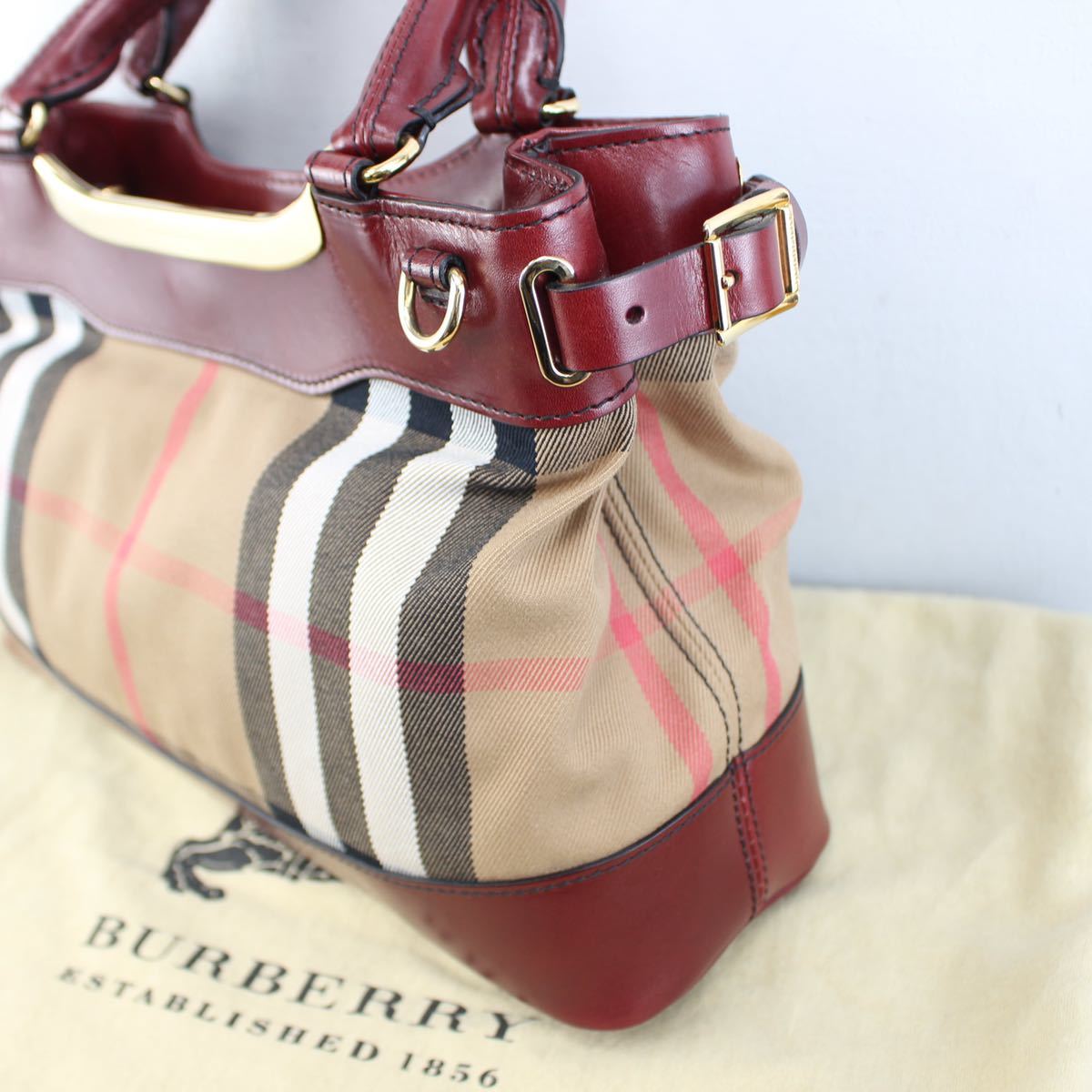 BURBERRY CHECK PATTERNED 2WAY SHOULDER BAG MADE IN ITALY/バーバリーチェック柄2wayショルダーバッグ