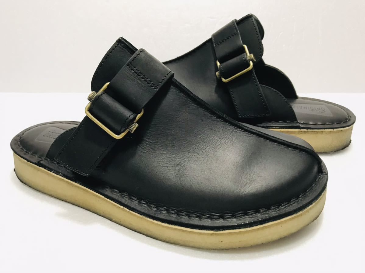 美品!! CLARKS ORIGINALS クラークス TREK MULE BLACK トレック ミュール 黒 ワックス レザー UK 8G US 9M EU 42 CN 260_画像4