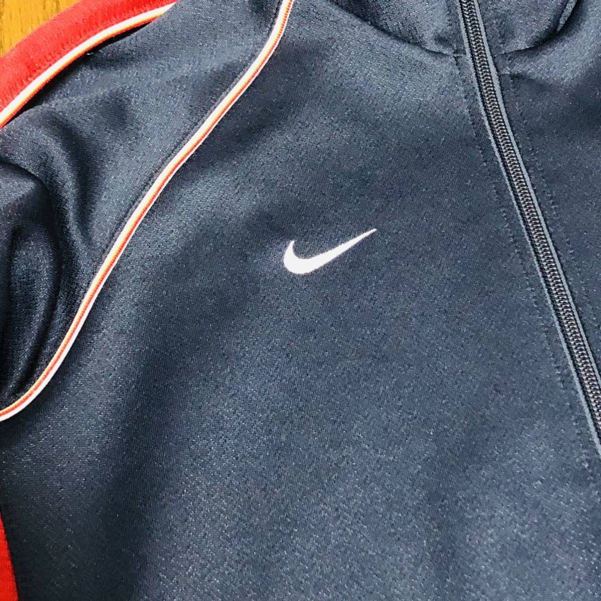 【送料無料】NIKEナイキジャージ上下セット　メンズMサイズ相当　セットアップFIT DRY SサイズLサイズスポーツウェア ネイビーレッド赤紺