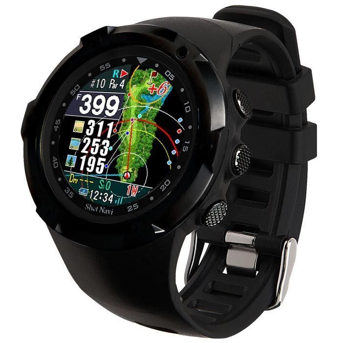 新版 送料無料　ショットナビ　腕時計型GPSゴルフナビ　W1 エボルブ　ブラックxブラック　新品　shotnavi Evolve GPSナビ
