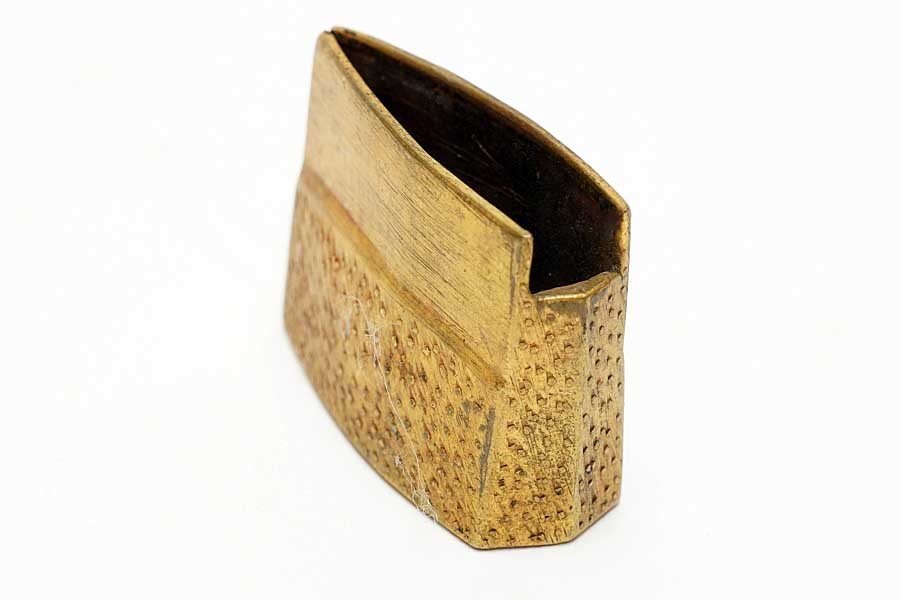 時代物 銅地金着一重ハバキ 17.3g 刀装具 太刀 拵 鍔 小柄笄 目貫