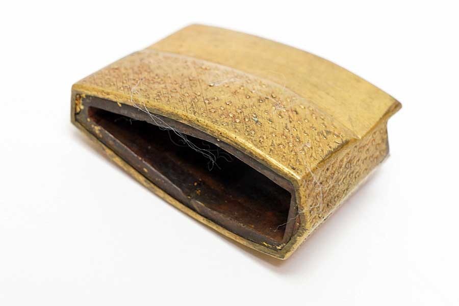 時代物 銅地金着一重ハバキ 17.3g 刀装具 太刀 拵 鍔 小柄笄 目貫