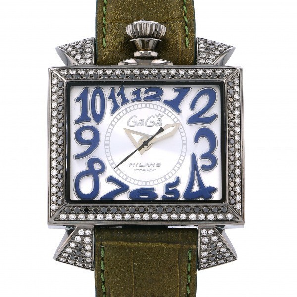 ガガミラノ GaGa MILANO ナポレオーネ ダイヤモンド 6000.3D シルバー文字盤 新古品 腕時計 メンズ