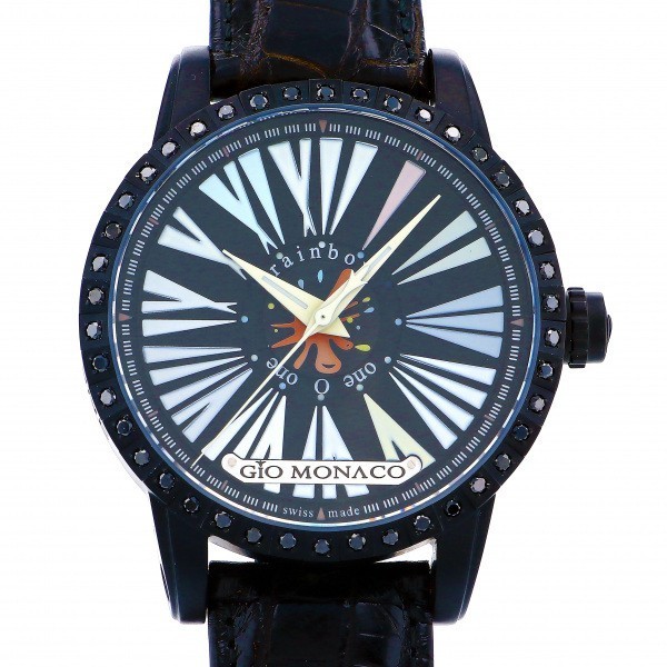 ジオ・モナコ GIO MONACO レインボー 924A ブラック文字盤 新古品 腕時計 メンズ_画像1