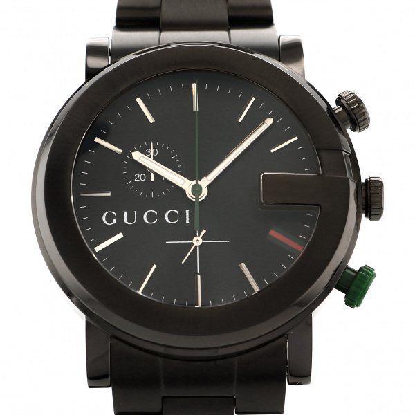 完璧 YA101331 Gクロノ GUCCI グッチ ブラック文字盤 メンズ 腕時計