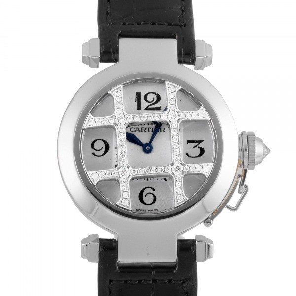 カルティエ Cartier パシャ 32 グリッドダイヤ WJ11932G シルバー文字盤 中古 腕時計 レディース