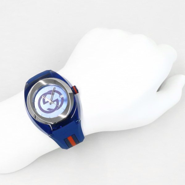 グッチ GUCCI シンク YA137104A ブルー文字盤 新品 腕時計