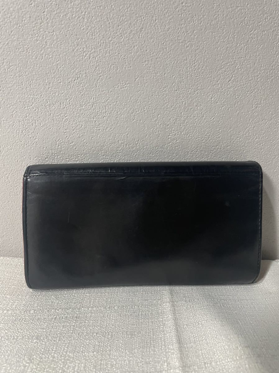  diesel DIESEL long wallet change purse . opening and closing button black original leather Logo leather lady's 
