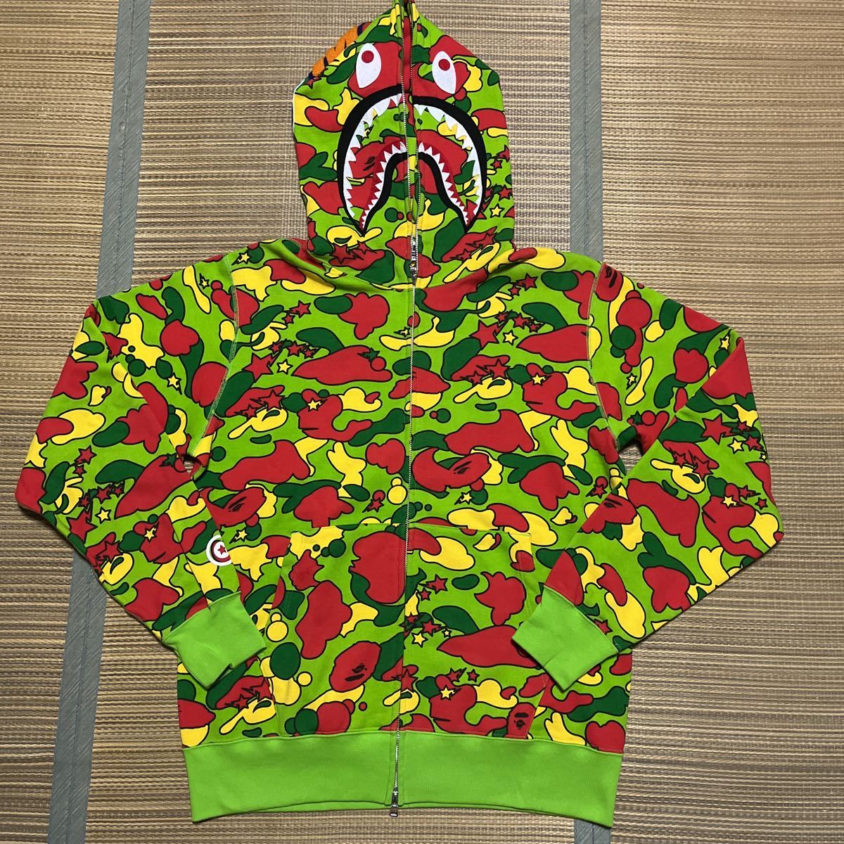 A BATHING APE BAPE KAWS STA CAMO 迷彩 サイケカモ SHARK HOODIE