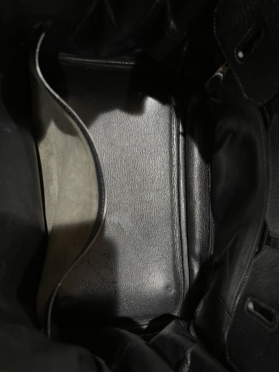 エルメス バーキン バーキン35 シルバー金具　黒　ブラック　刻印F レア　高級感あるビンテージ