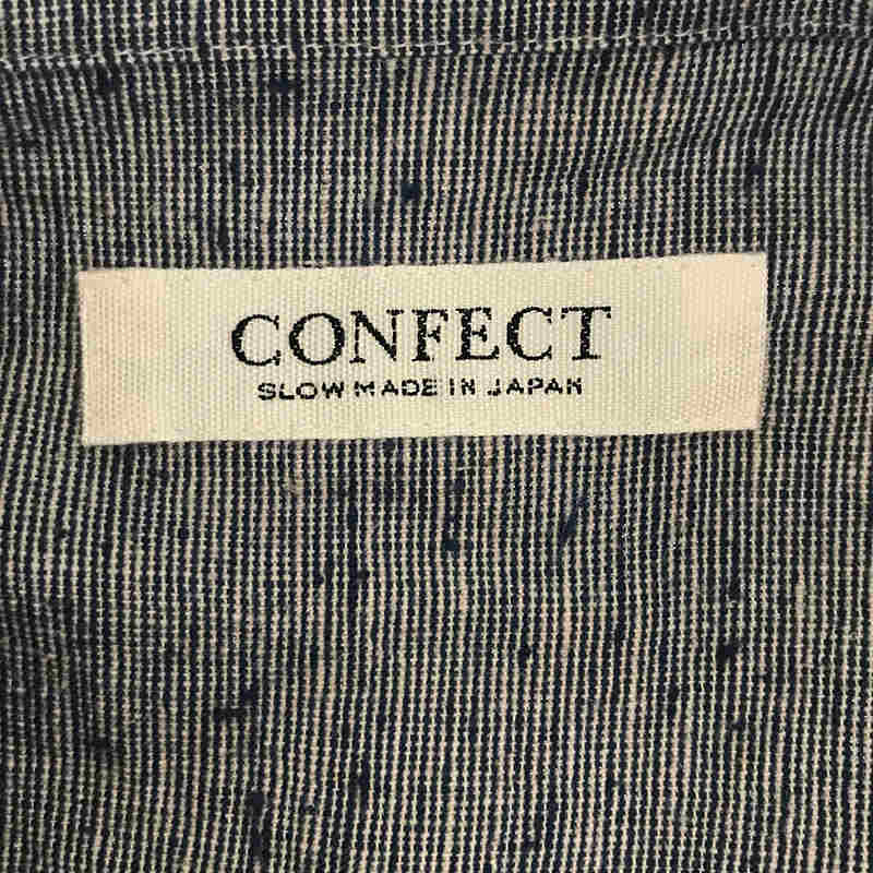 【美品】 CONFECT / コンフェクト | コットンリネン ノーカラー 長袖シャツ | 4 | ブルー | メンズ_画像5