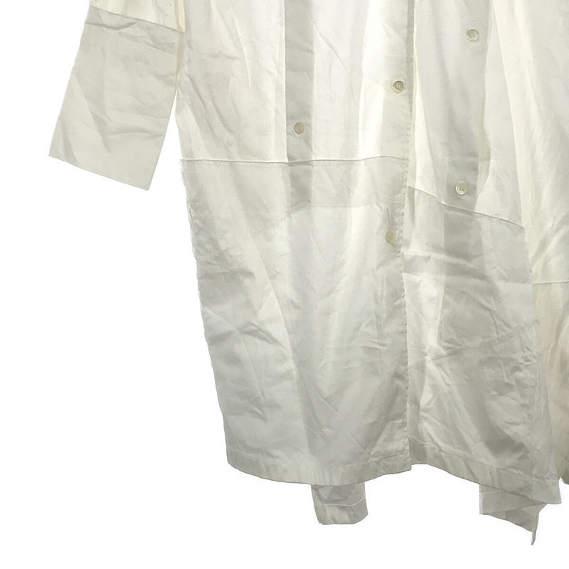 LOEWE / ロエベ | フランス製 コットン パッチワーク ロング シャツ ワンピース ドレス | ホワイト | レディース_画像3