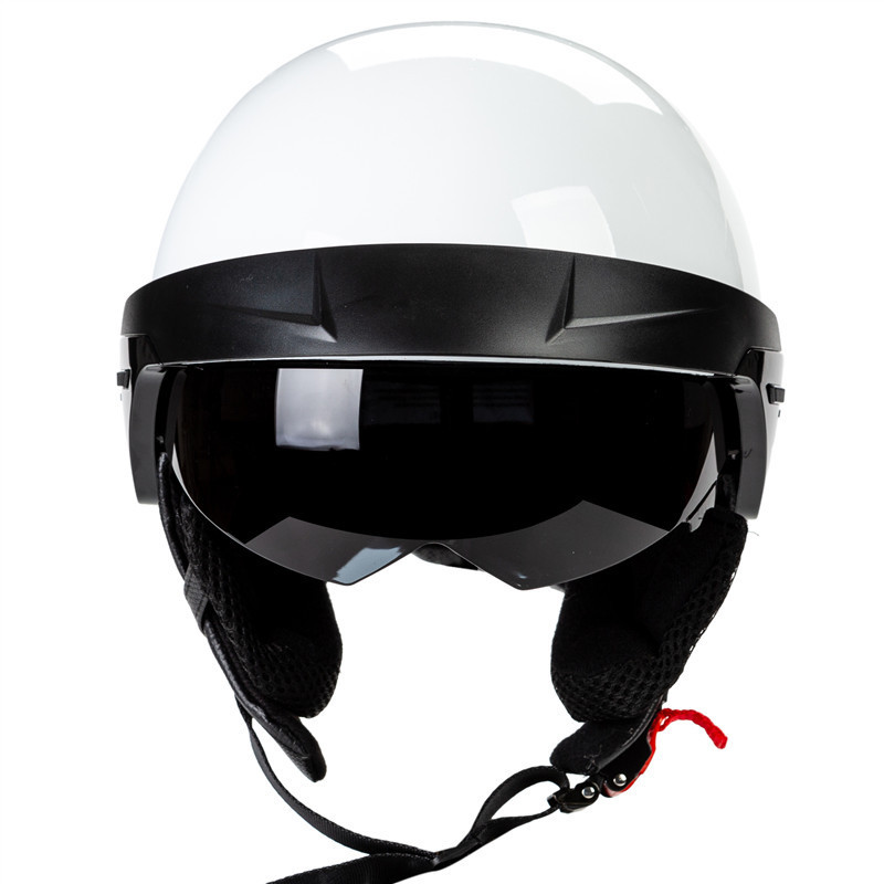 популярный легкий полушлем мотоцикл шлем retro половина jet semi-cap мотоцикл шлем для мужчин и женщин 4 цвет белый -XL