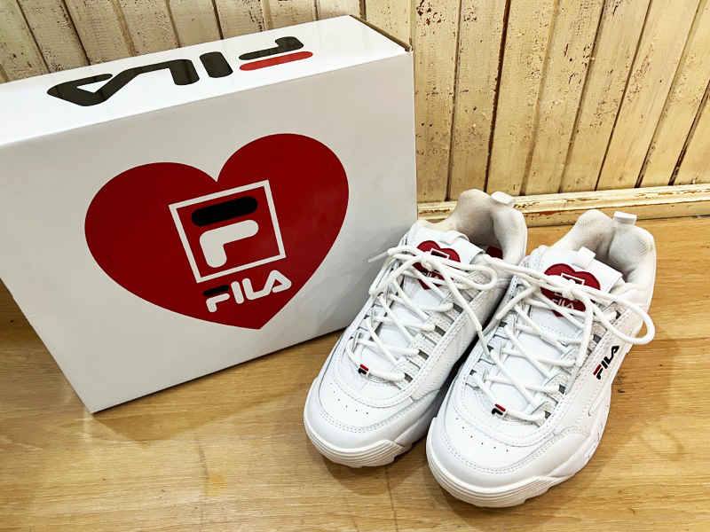 1105*FILA/ filler DISRUPTOR II HEARTtislapta-2 Heart женский спортивные туфли толщина низ dado обувь белый Heart 24cm *