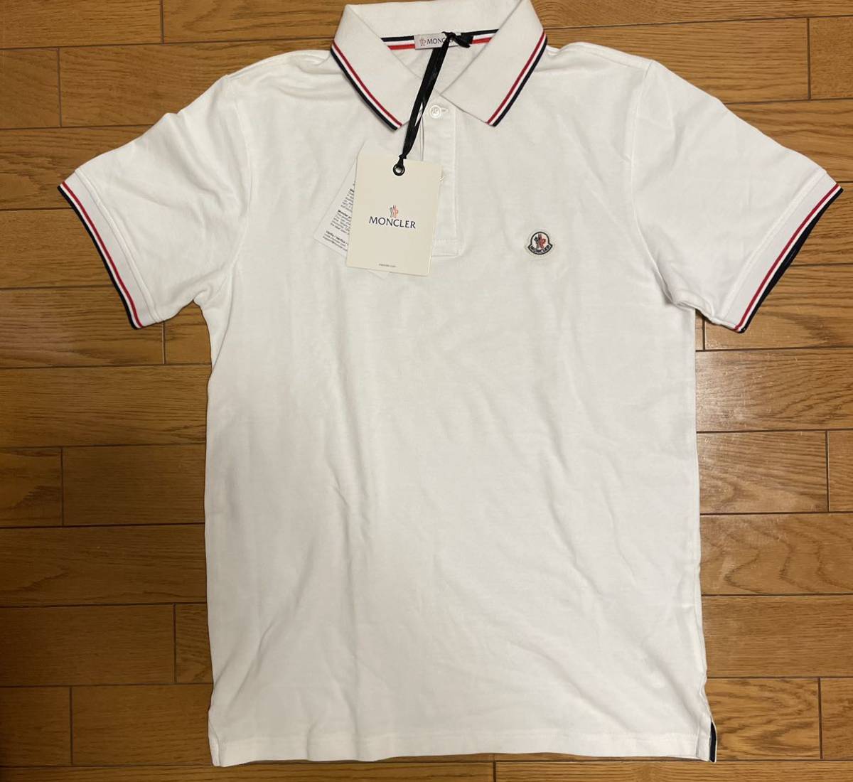 MONCLER モンクレール ポロシャツ ホワイト サイズM タグ付き