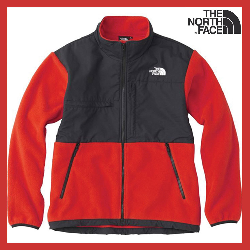 ノースフェイス THE NORTH FACE NA71831 DENALI JACKET フリースジャケット デナリ メンズ XL ファイアリーレッド スクエアロゴ 美品