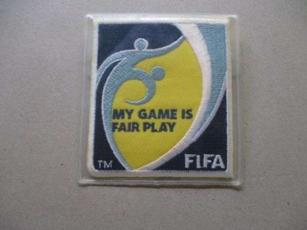 【PUMAケース付き】サッカー『MY GAME IS FAIR PLAY』フェアプレー審判ワッペン/JFAレフェリー装備バッジFIFAパッチ旧SOCCERアップリケV185_画像1