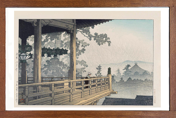  river .. water woodcut Nara two month . Showa era 9 year 38.8x25.6cm. size size . made * new woodcut small . old . Yoshida .