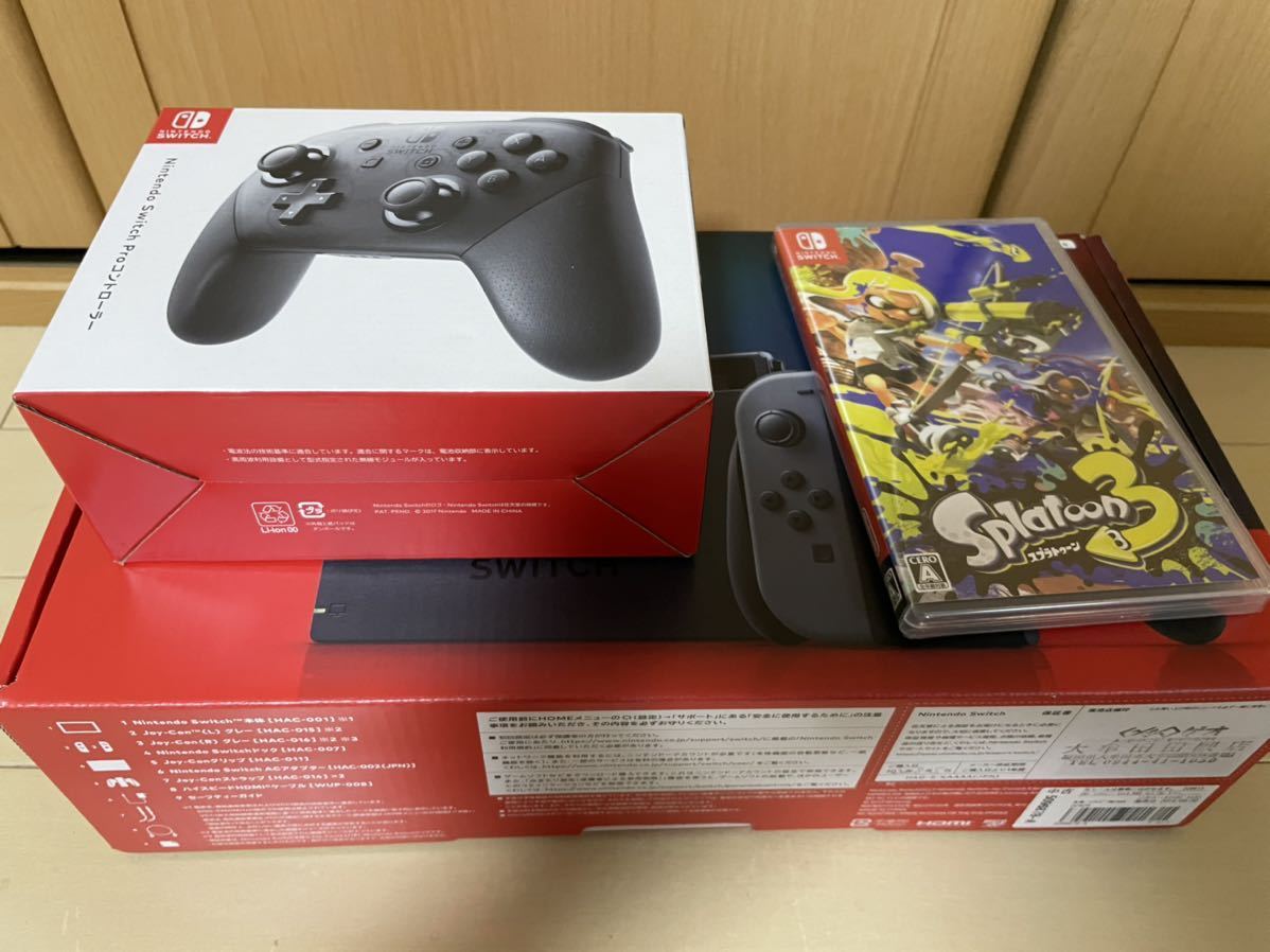 Nintendo Switch 新型 グレー スプラトゥーン3 プロコン - d3ro